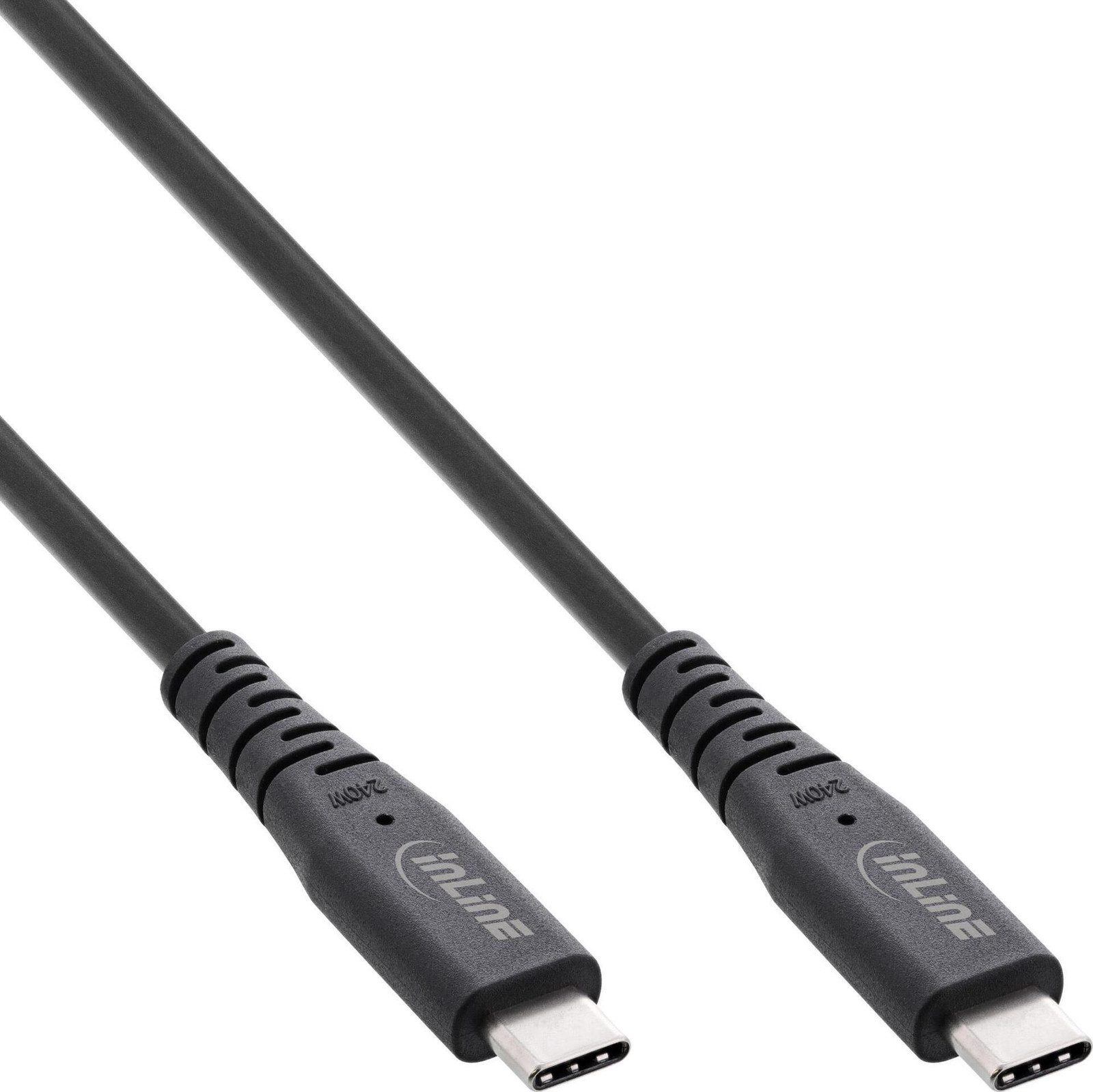 InLine USB4-kabel USB-C naar USB-C, PD 240W, 8K60Hz, TPE, zwart, 1 meter