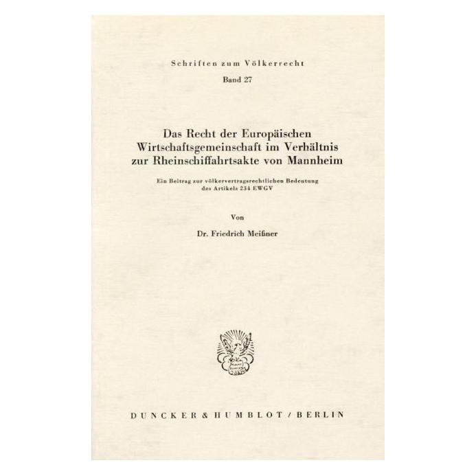 Duncker MeiÃner:Das Recht der Europäischen Wirt (Deutsch, Softcover, Friedrich Meissner) (55667023)