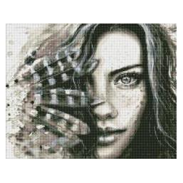 Ideyka Diamond Painting - Ausdrucksstarker Look mit Rahmen 40 x 50 cm (AMO7435)
