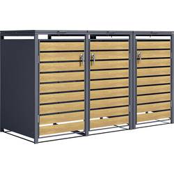 Phoenix GB3320AWK Mülltonnenbox Eiche 240 l 3 Mülltonnen