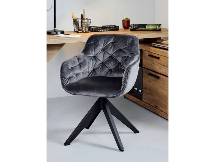 Schalenstuhl JAHNKE KENSINGTON TWIST LOCK , schwarz (silbergrau, schwarz matt, schwarz, silbergrau), B:57,5cm H:80,5cm T:59,5cm, Polyester, Stühle, Schalenstuhl, Twistlock - dreht sich in Ausgangsposition zurück