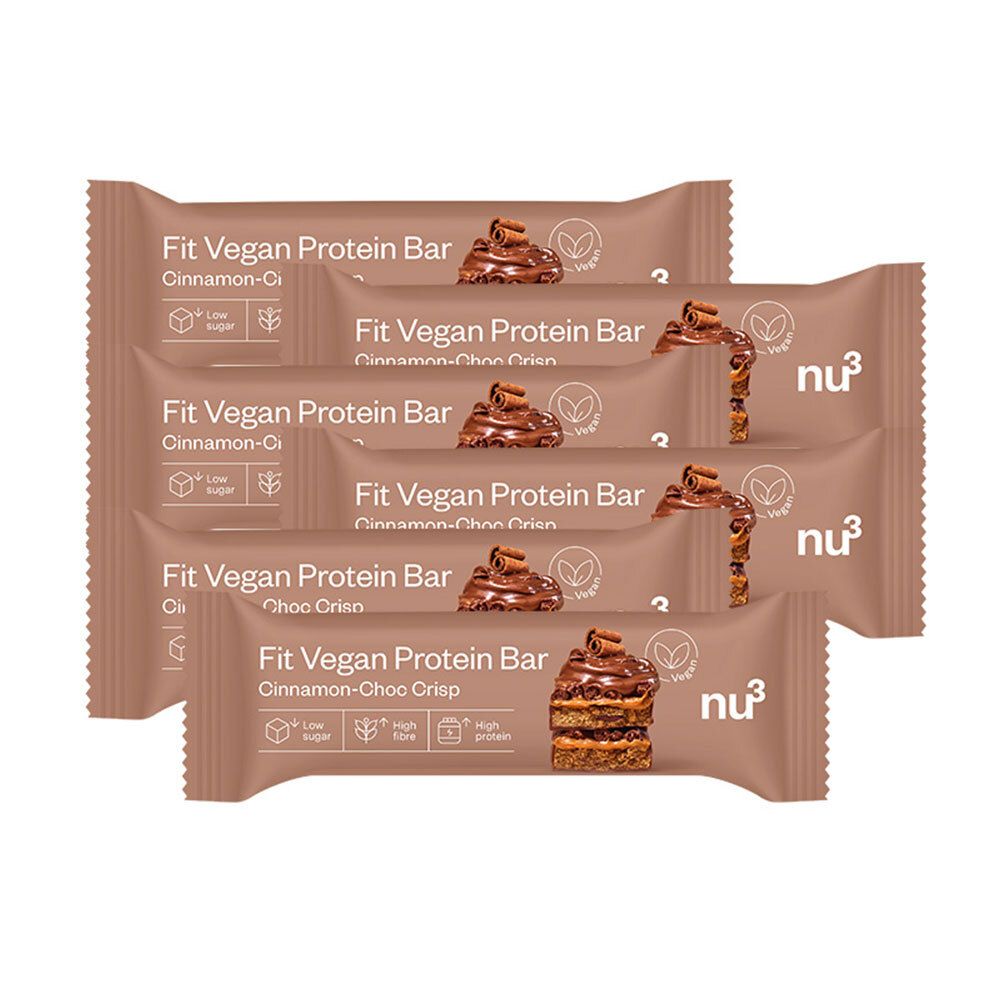 nu3 Fit Vegan Bar Cinnamon-Choc Crisp x6 6x50 g Riegel