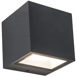 LED Außenwandleuchte Wandleuchte Spritzwassergeschützt Anthrazit Glas Aluminium