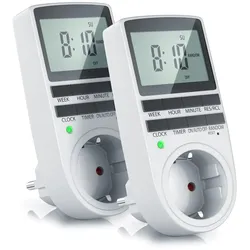 BEARWARE 2x Zeitschaltuhr LCD-Display / 3680W / 10 konfigurierbare Programme