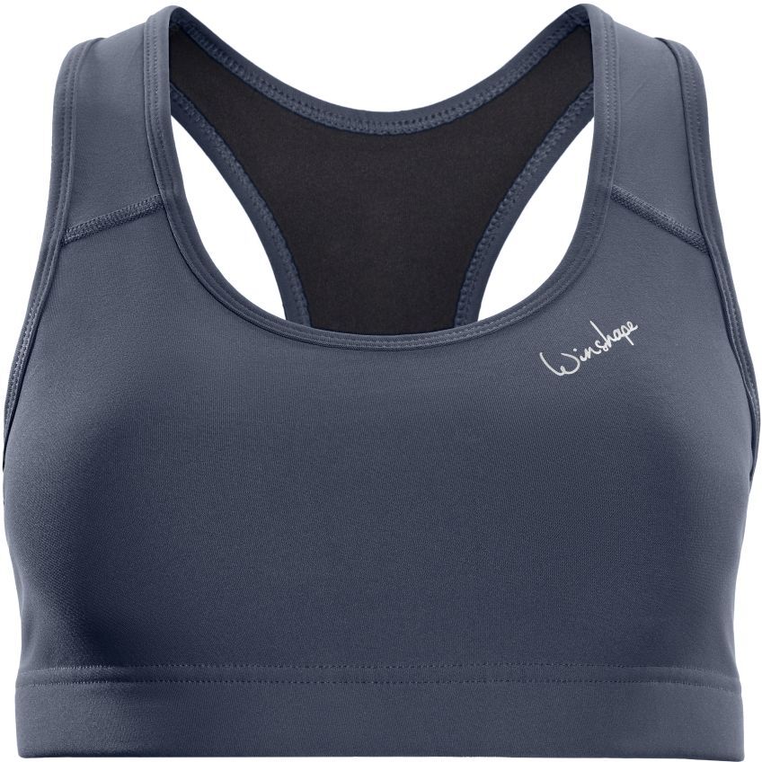 Sport-Bustier WINSHAPE "Functional Comfort Sport-BH SB102C", Damen, Gr. XS, Normalgrössen, grau (anthrazit), 85% Polyester, 15% Elasthan, BHs Sport-Bustier, mit herausnehmbaren Pads anthrazit XS, Normalgrössen