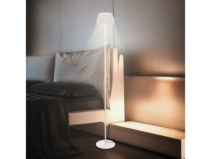 Briloner LED Stehlampe Loca, dimmbar, weiß / opal, für Wohn- / Esszimmer, Metall, Modern, LED Stehlampe