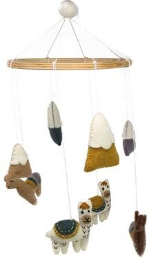 Global Craft Little Llamas Baby Nursery Felt Mobile