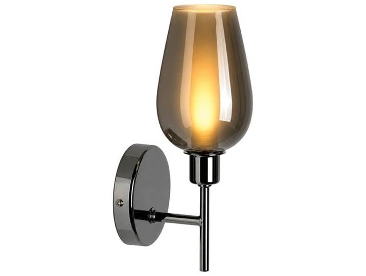 Relaxdays Applique murale chrome et verre fumé
