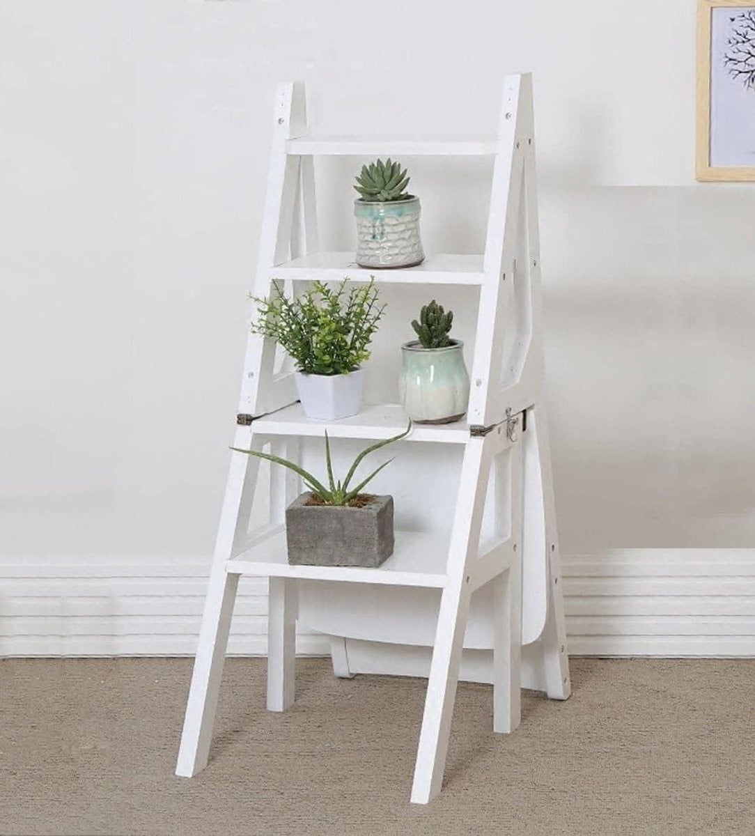 Houten Ladder Stoel met 4 Treden en Massief Houten Frame