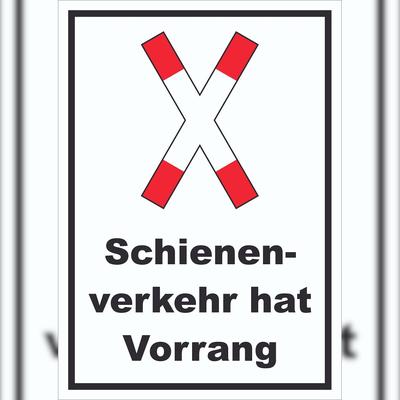 HB-Druck Schild Vorrang Schienenverkehr A3 (297x420mm)