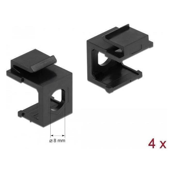 Delock Keystone Abdeckung schwarz mit 8,0 mm Durchführung 4 Stück (Keystone Modul) (86810)
