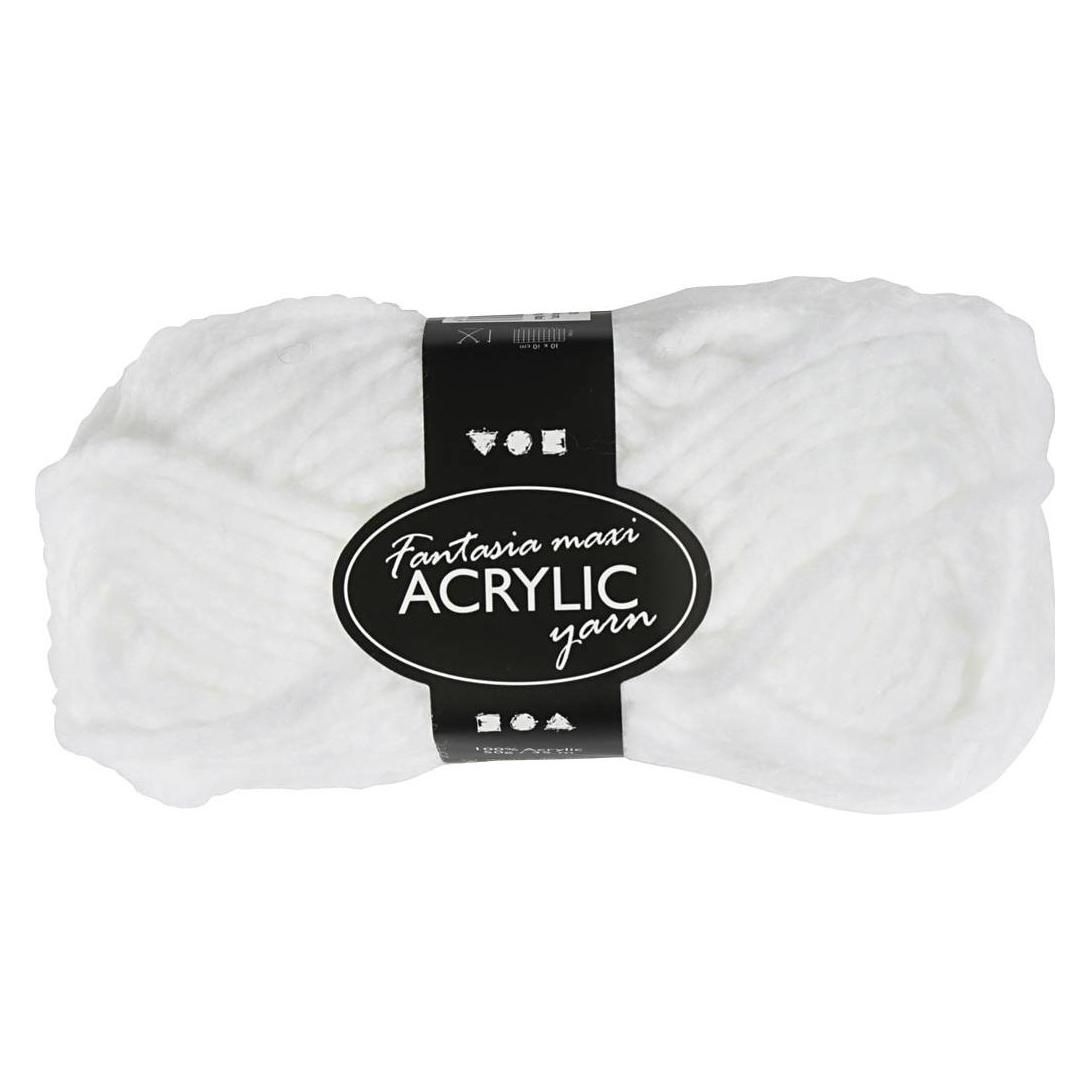 Creativ Company Fantasia Acrylic Yarn, L: 35 m, needle 9-10, white, 50 g/ 1 ball (35 m) (4218678)