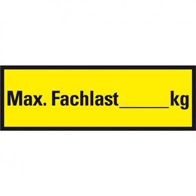 Aufkleber I Regalbelastungs-Aufkleber max. Fachlast, zum Beschriften, Folie, 150x50mm, 5/Bogen