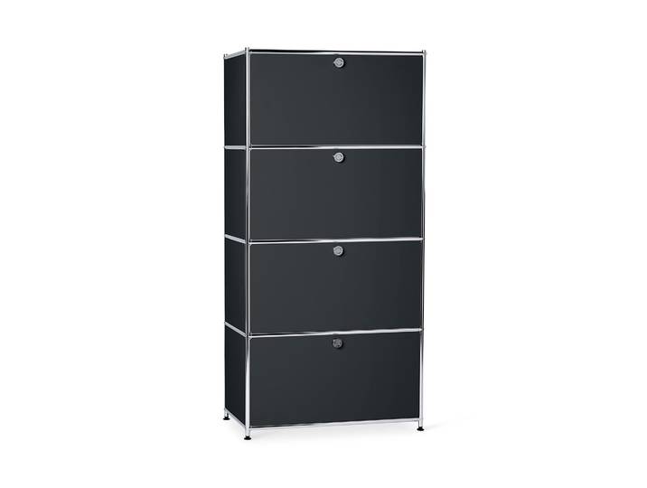 Tchibo - Highboard Metall »Cn3« mit 4 Klappenfächern - 77x40x158,5cm - schwarz -