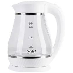 Adler AD 1274 Wasserkocher Glas 1,7L weiß