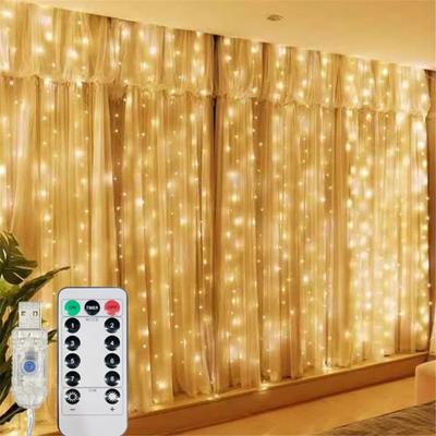 Uplift Picks USB Wedding Garland Curtain Lights With Remote And 8 Modes warm 3x1m 100 Leds