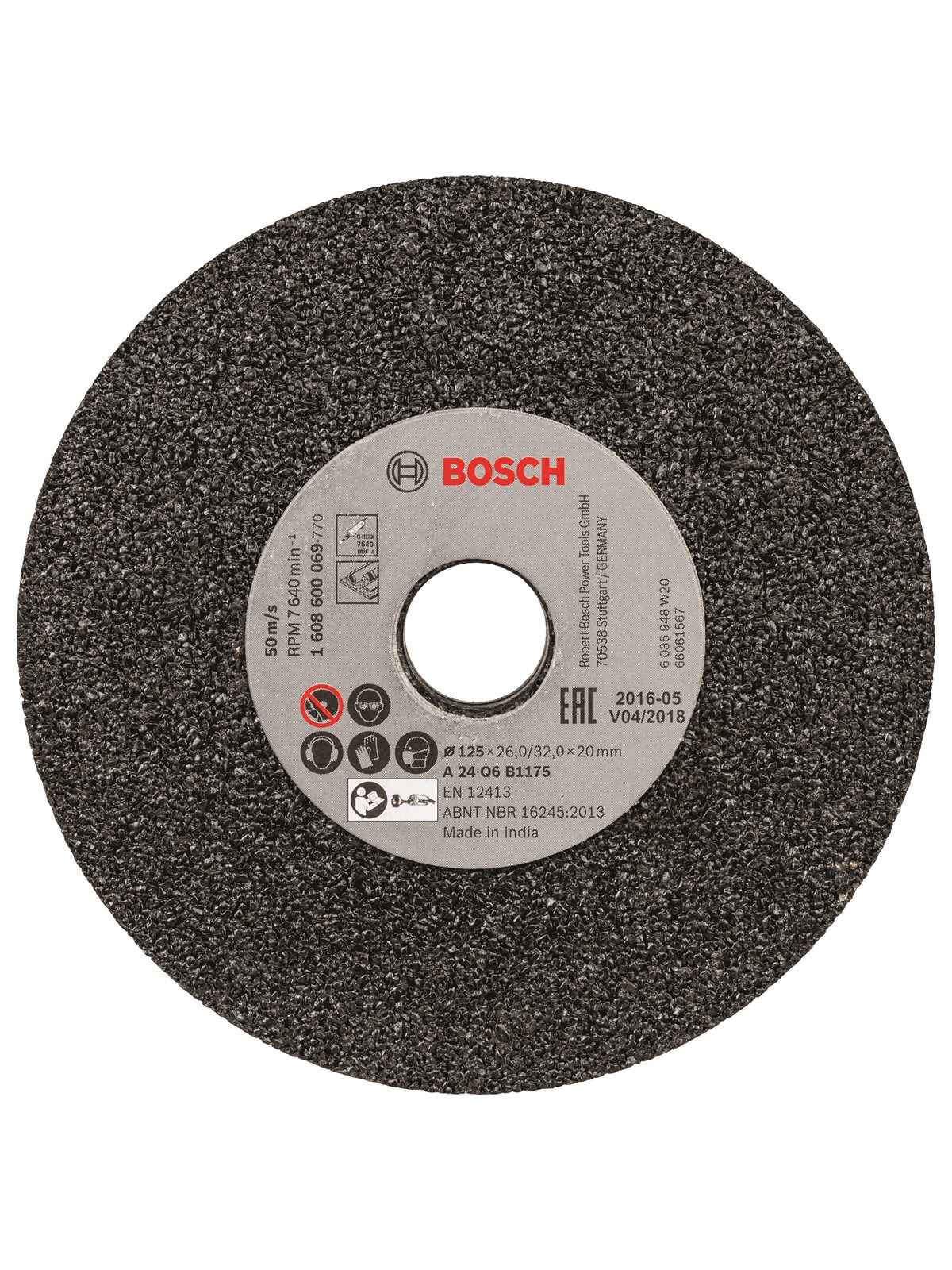 Bosch SLIBESKIVE KORUND 125MM K24 GGS6 T/STÅL