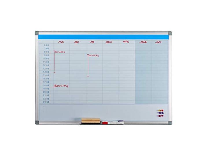 Relaxdays Whiteboard, Tagesplaner, abwischbar, magnetisch, weiß