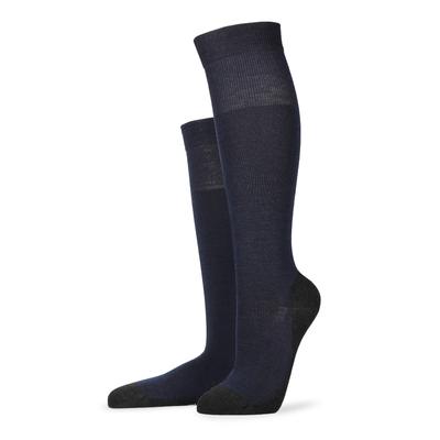 Kniestrümpfe KUNERT "WARM UP", Damen, Gr. 35-38, blau (marine), Materialmix, Socken Kniestrümpfe, Wärmende Strick-Kniestrümpfe