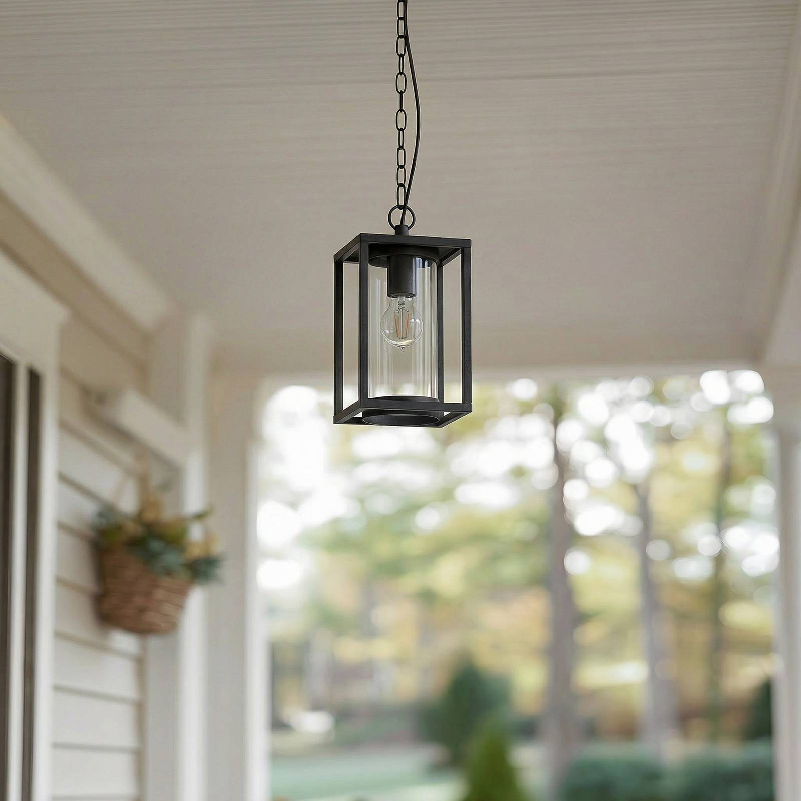 Lucande Außenhängeleuchte Ferda, 25 cm, anthrazit, IP44 Ferda Lucande, dimmbar, schwarz, Aluminium, Modern
