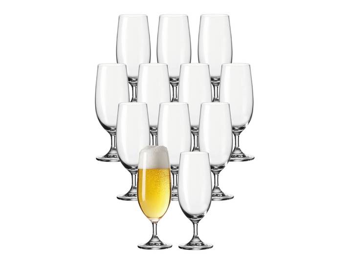 Bierglas LEONARDO Biergläser Daily 360 ml 12er Set transparent , bunt (transparent), Glas, Trinkgefäße, Bierglas