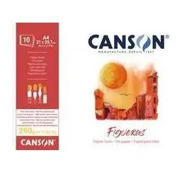 Canson, Heft + Block, Zeichenpapierblock "Figueras", 380 x 460 mm, 290 g/qm 10 Blatt, Leinenstruktur, an der langen Seite