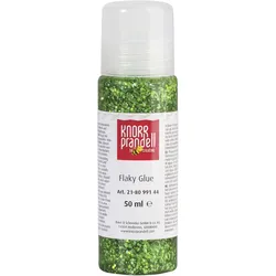 6x Knorr Prandell, Künstlerfarbe + Bastelfarbe, Glitzerfarbe Flaky Glue 50ml grün (50 ml)