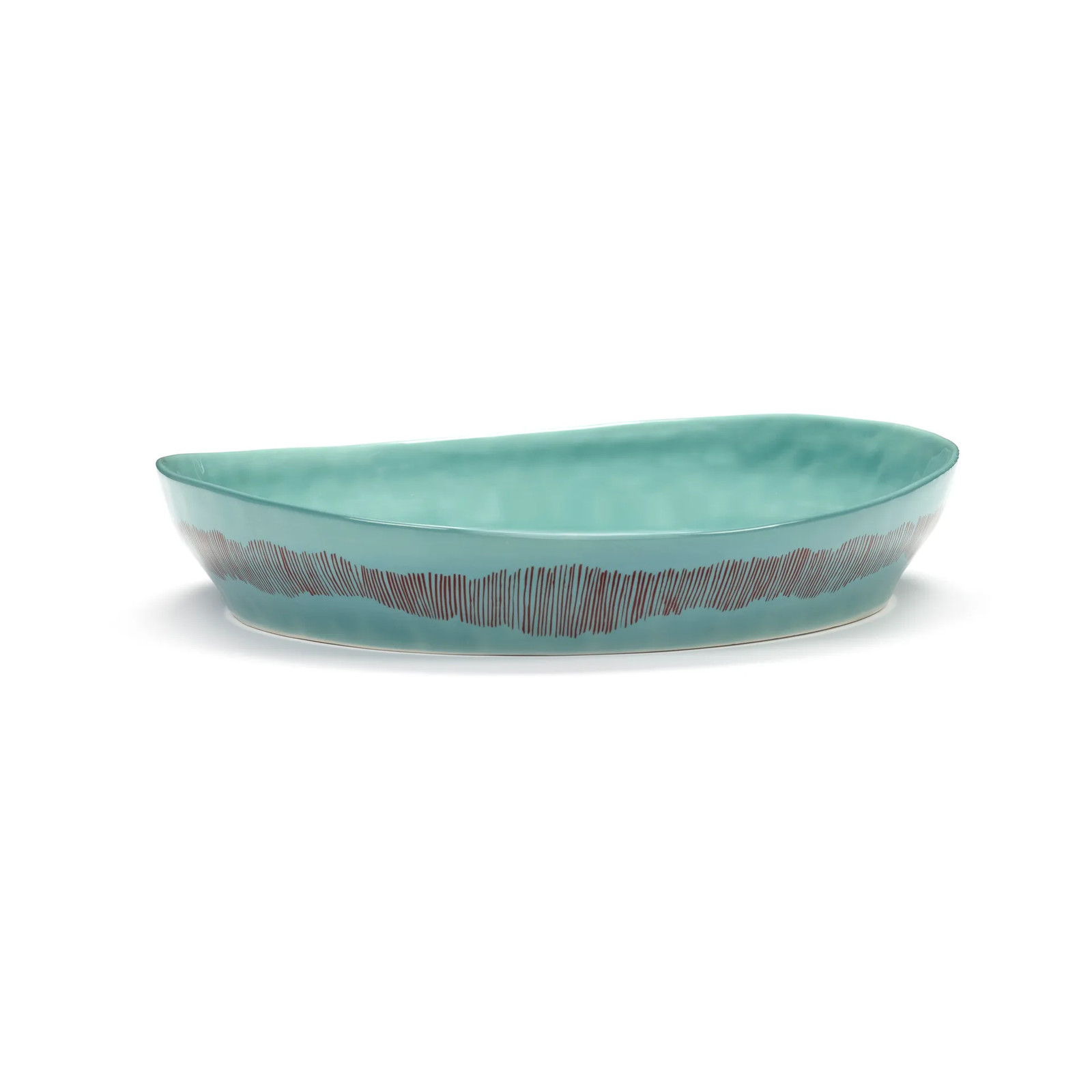 Serax Ottolenghi Feast serveerschaal Azure stripes-red Ø30 cm