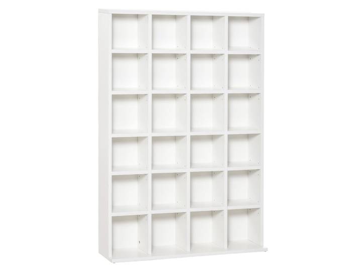 Meuble de rangement multimédia 24 compartiments bois blanc