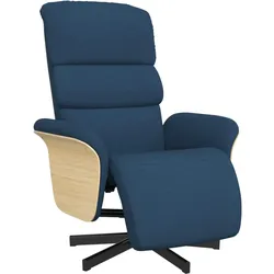vidaXL Relaxsessel mit Fußteil Blau Stoff