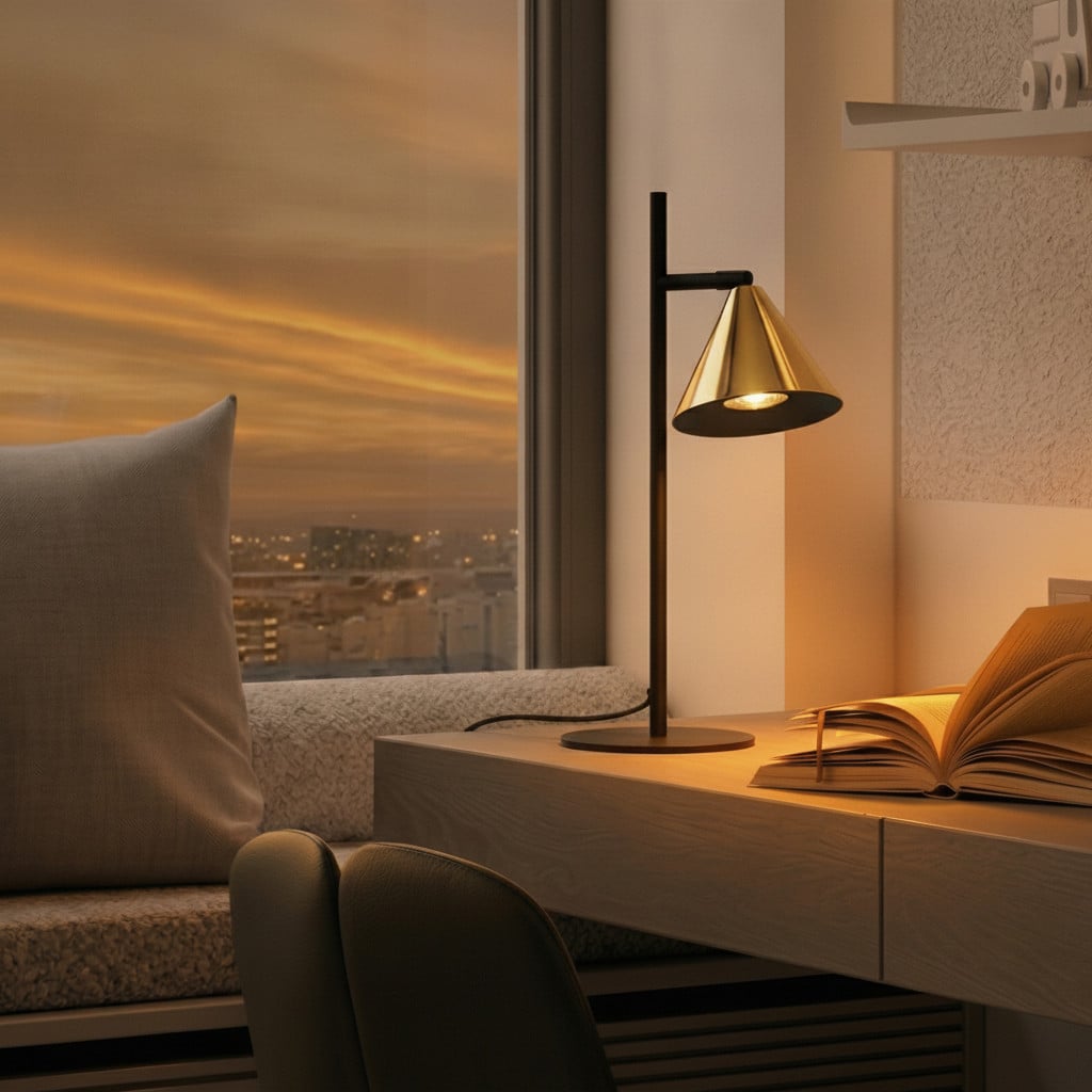Lyora Conico Tafellamp - Zwart en Goud/Messing