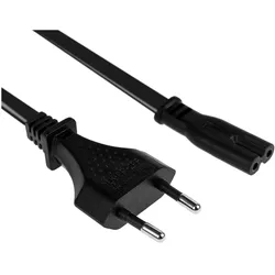 4x Furber Netzkabel (5 m), Stromkabel, Schwarz