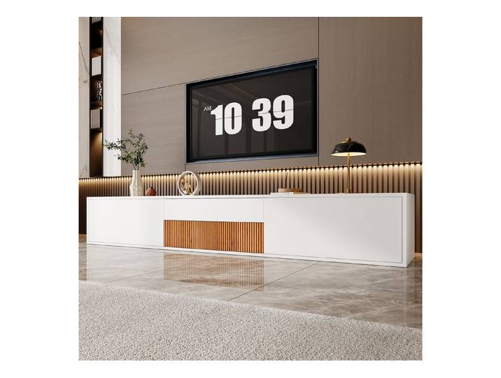 Odikalo Lowboard TV-Schrank TV-Ständer TV-Bank mit Stauraum (Einzigartiges Design,Kann einen Projektor halten.180 x 34 x 30 cm (L x B x H)