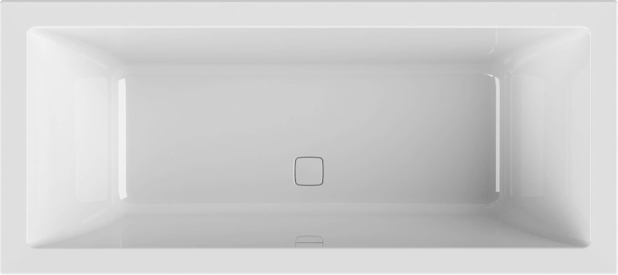 Ben Quadralux Design Badewanne 170x75 cm - inklusive Abfluss Weiß - Eingebaute
