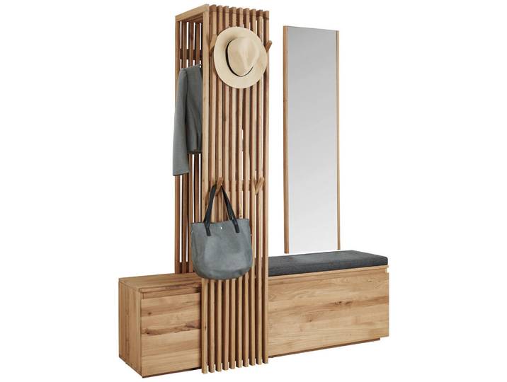 Linea Natura Garderobe, Eichefarben, Holz, Glas, Textil, Eiche, massiv, 157x195x51 cm, Garderobe, Garderobensets & -serien, Garderoben-Set