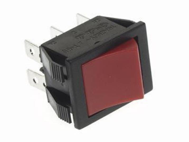 VERMOGEN ROCKERSCHAKELAAR 10A-250V DPDT ON-ON - ROOD