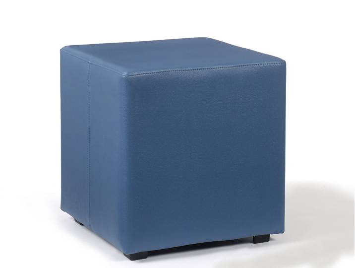 Pouf d'accueil FLYN, cubique PVC Bleu