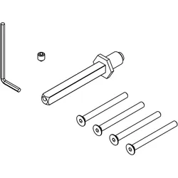 Griffwerk Voll- und Hohlstiftsets zur Türstärkeerweiterung für Garnituren  Hohlstiftsets für BB & PZ (Klipptechnik-Garnituren) Edelstahl (matt) 40 - 45 mm