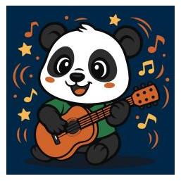 Ideyka Malen nach Zahlen - Panda mit Gitarre (Kinder) (66128901)