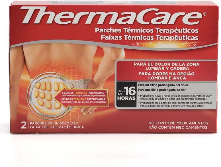 Thermacare lumbar: parches térmicos terapêuticos para a dor lumbar e de quadril (duas unidades)