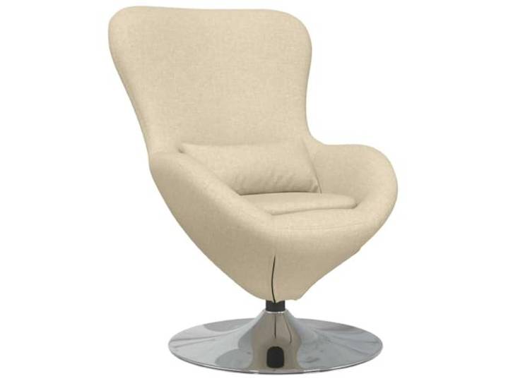 Sessel Ei Creme 63 x 73 x 90 cm Stoff Polyester drehbar 360° drehbar, Stahlrahmen, Sperrholz, Baumwollkissen, modernes Design, pflegeleicht