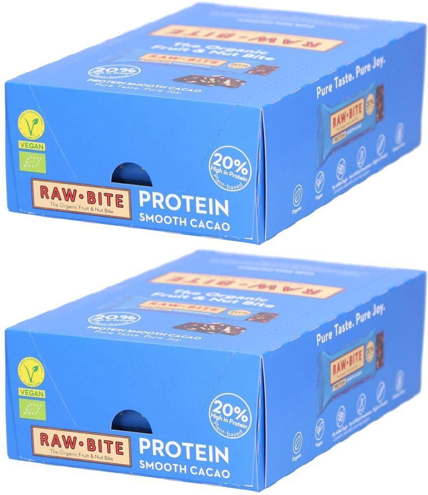 RAWBITE RAW Bite – Protein Smooth Cacao 12x45g 2x 2x12x45 g
