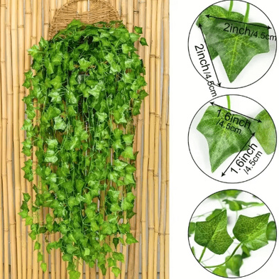 Inspire Picks NatureDrape Artificial Ivy Vine Garland Realistic Hanging Leaf Decor For Home & Events watermelon 4m (2 String)