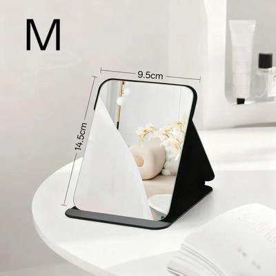 Uplift Essentials Portable Compact Folding Desktop Makeup Mirror black M