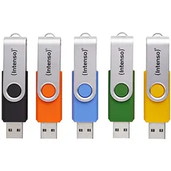 INTENSO Office Line Multipack mehrfarbig 16GB, USB-A 3.0, 5er-Pack