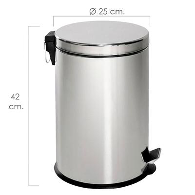 Papierkorb Maurer Edelstahl 12 Liter: 25 x 42 cm.