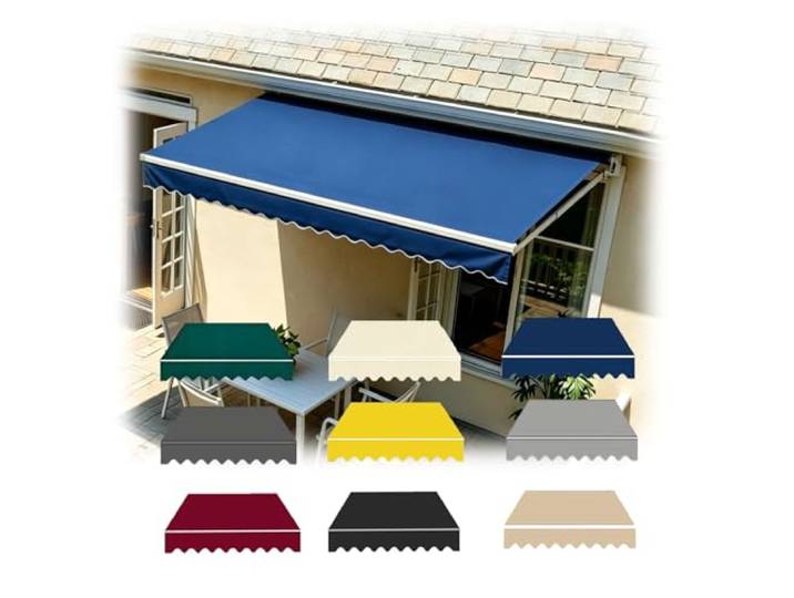 Einziehbarer Markisenstoff, Ersatz-Baldachin, wasserdichter Sonnenschutz, 1 Stück(Navy Blue,W16.5xL11.5ft)