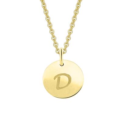 Namenskette ONE ELEMENT "Halskette - Namenskette mit Buchstabe D Buchstaben Anhänger aus", gold, Halsketten, Damen, Gelbgold 333 Gold, Gelbgold 333, Gold, Ein Schmuckstück mit Persönlichkeit – ideal zum Verschenken