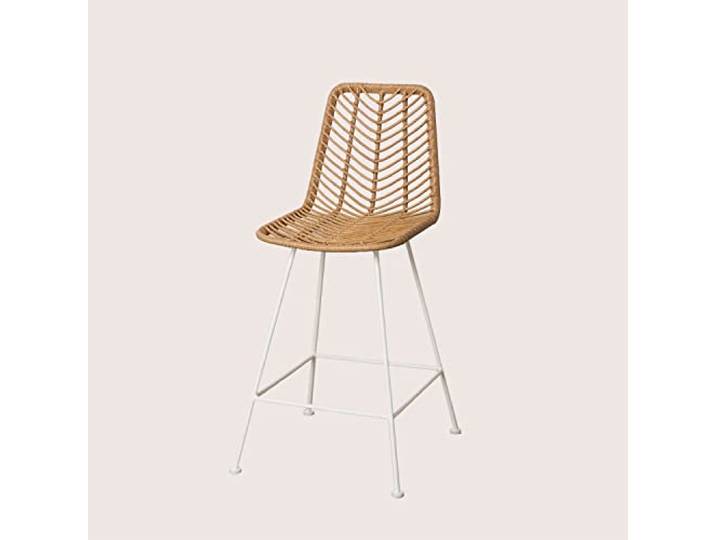 SKLUM Barhocker aus synthetischem Rattan Gouda Natural Natürlich ↑65 cm Weiß