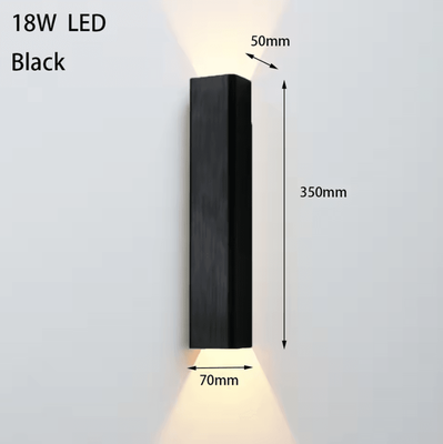 Inspire Curations Modern Aluminum 12W 18W LED Wall Sconce 18w Black Body warm White (2700 3500k)